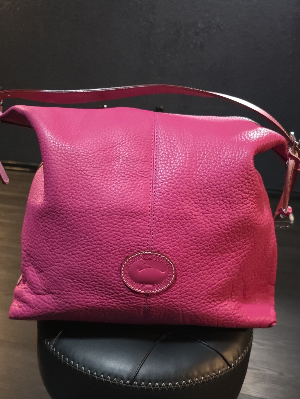 Dooney & Bourke Hot Pink Pebbled Leather Shoulder Bag